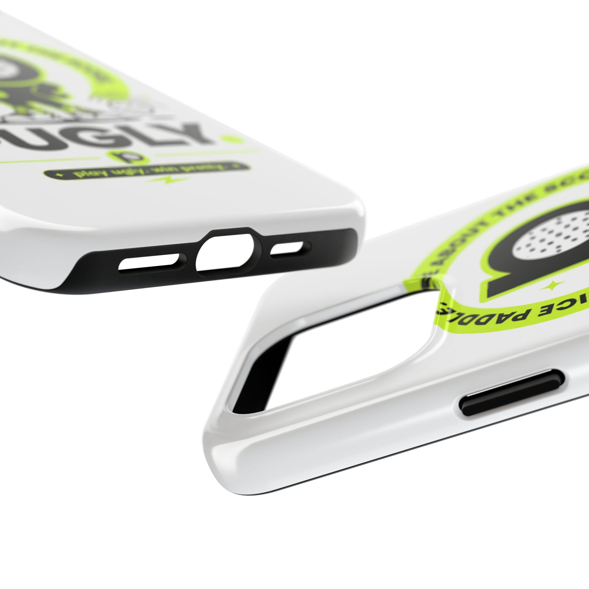 Pugly Pickleball Tough Phone Case — Neon Logo “Play Ugly, Win Pretty”