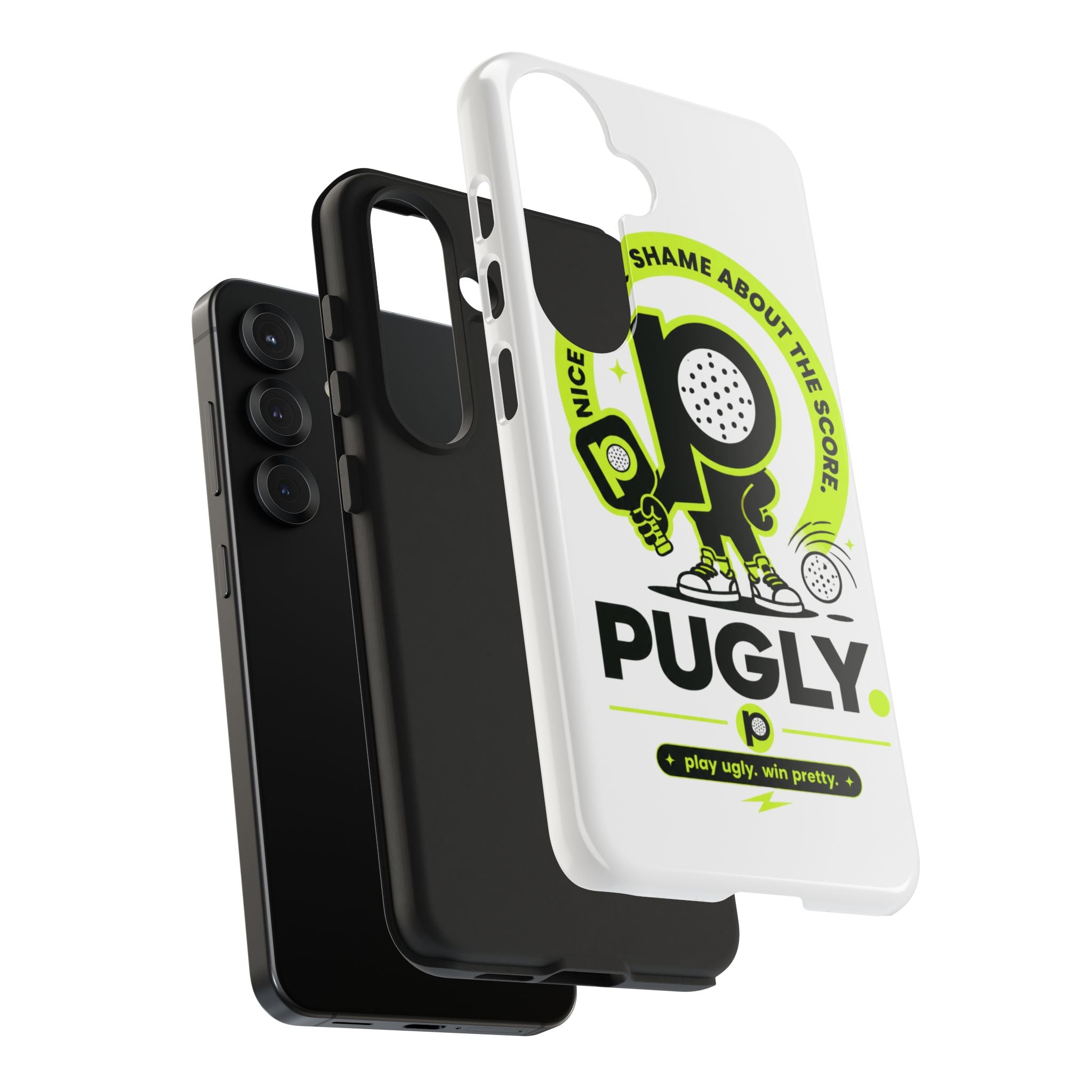 Pugly Pickleball Tough Phone Case — Neon Logo “Play Ugly, Win Pretty”