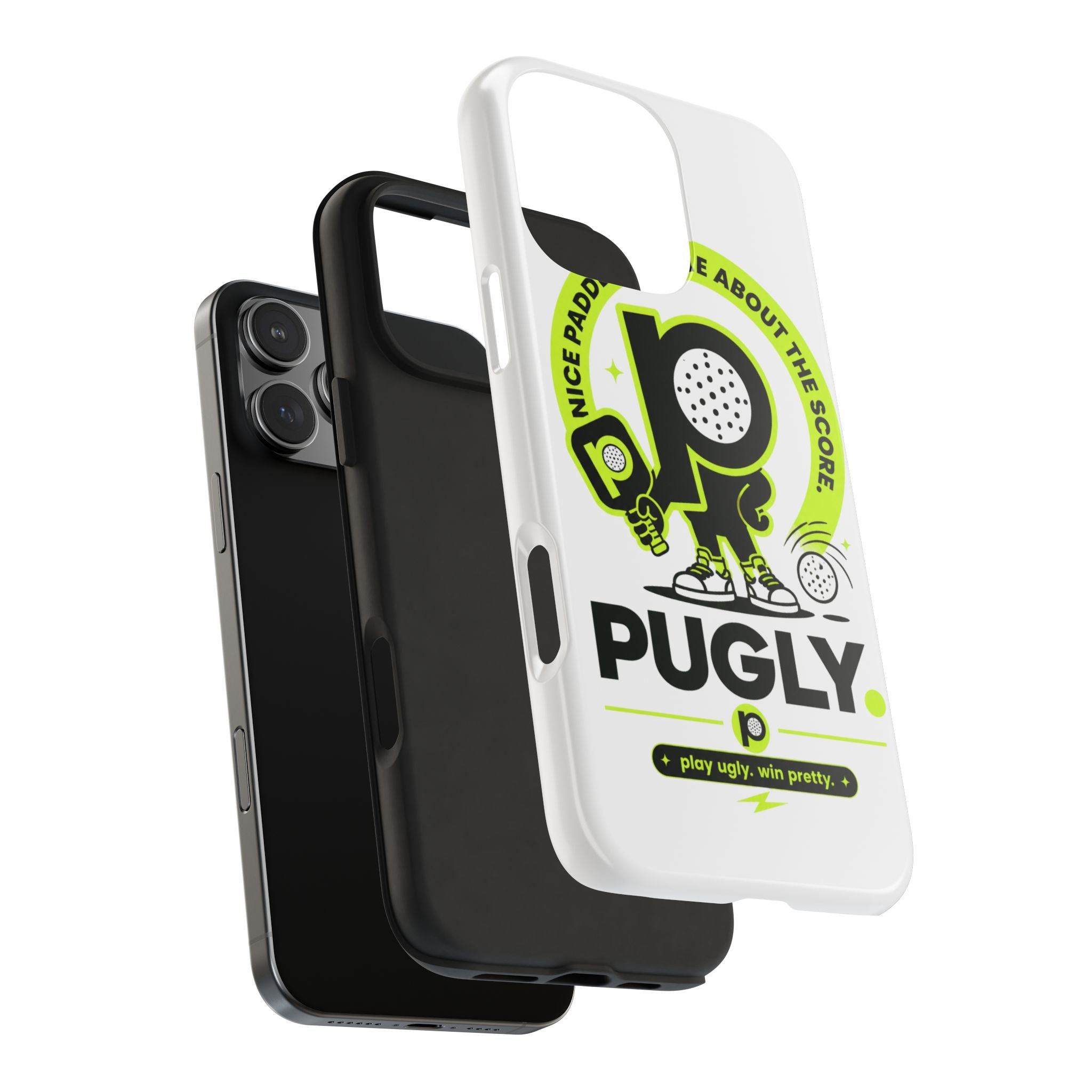 Pugly Pickleball Tough Phone Case — Neon Logo “Play Ugly, Win Pretty”