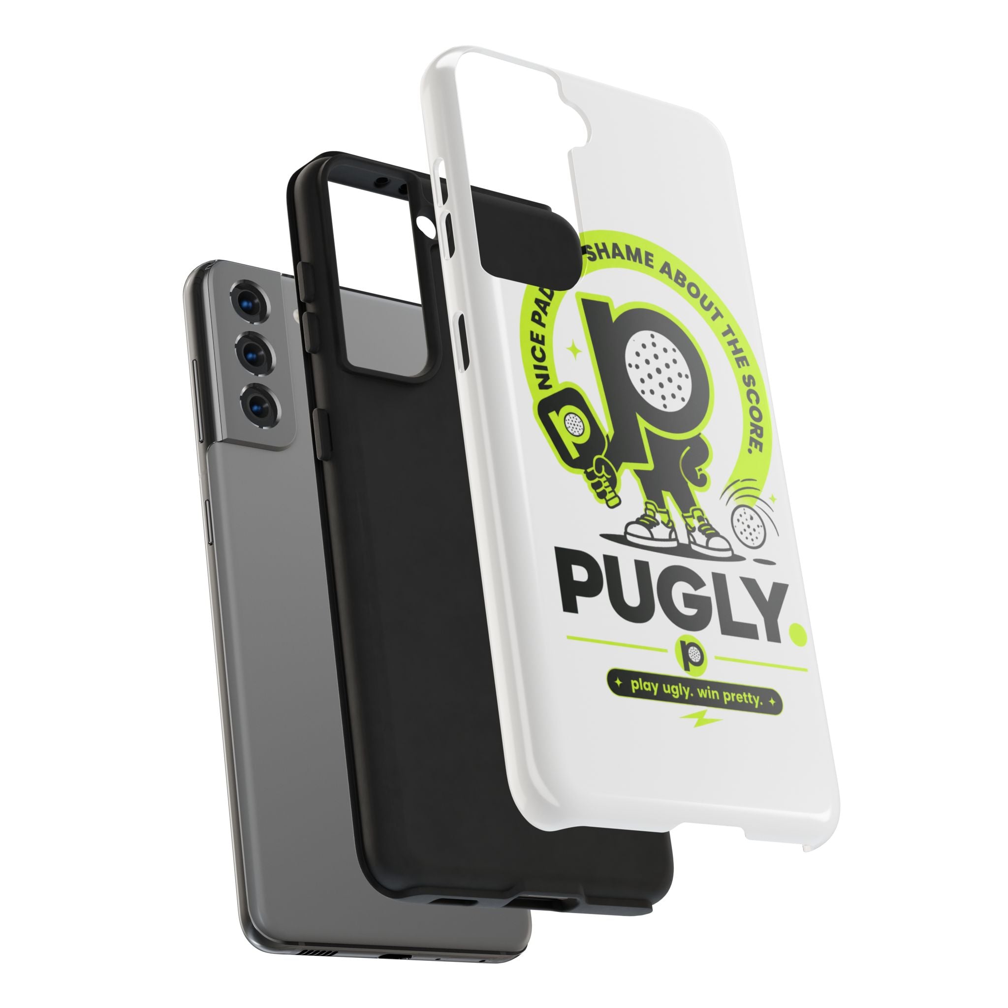 Pugly Pickleball Tough Phone Case — Neon Logo “Play Ugly, Win Pretty”