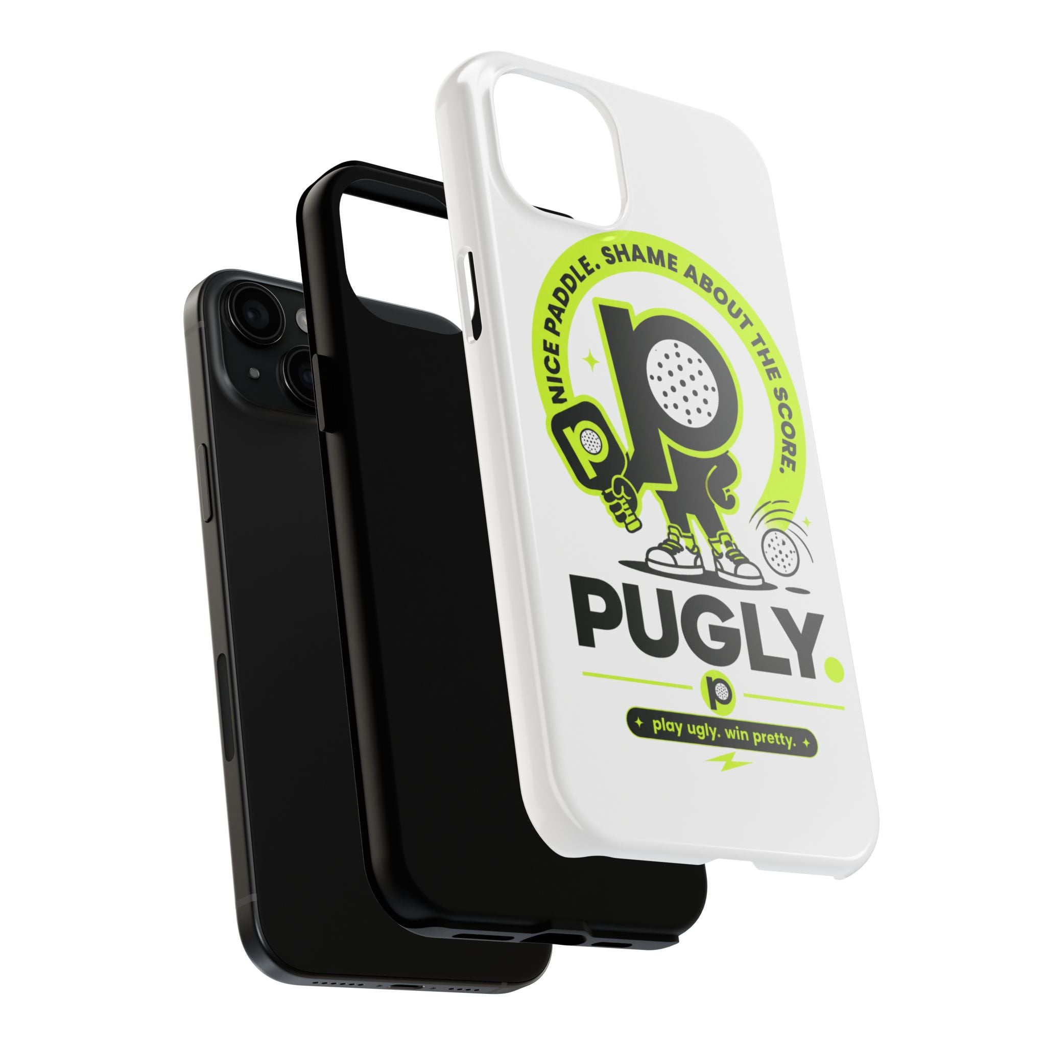 Pugly Pickleball Tough Phone Case — Neon Logo “Play Ugly, Win Pretty”
