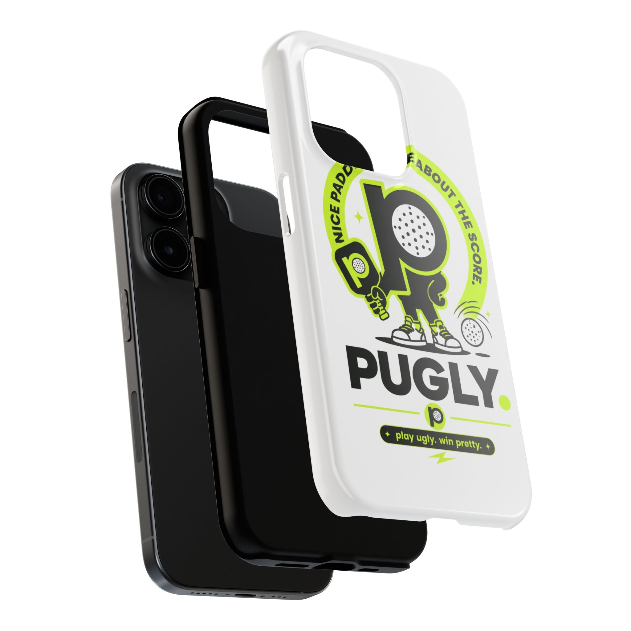 Pugly Pickleball Tough Phone Case — Neon Logo “Play Ugly, Win Pretty”