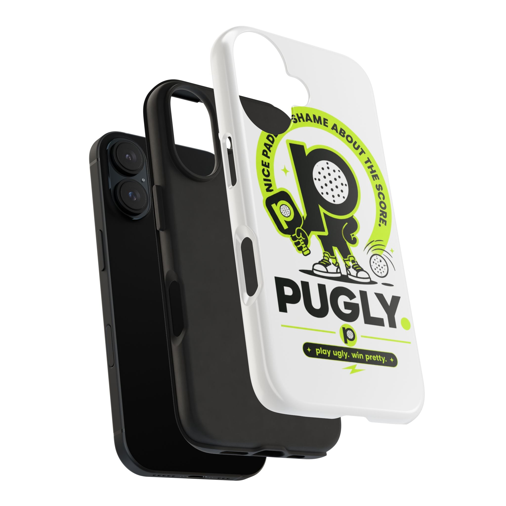 Pugly Pickleball Tough Phone Case — Neon Logo “Play Ugly, Win Pretty”