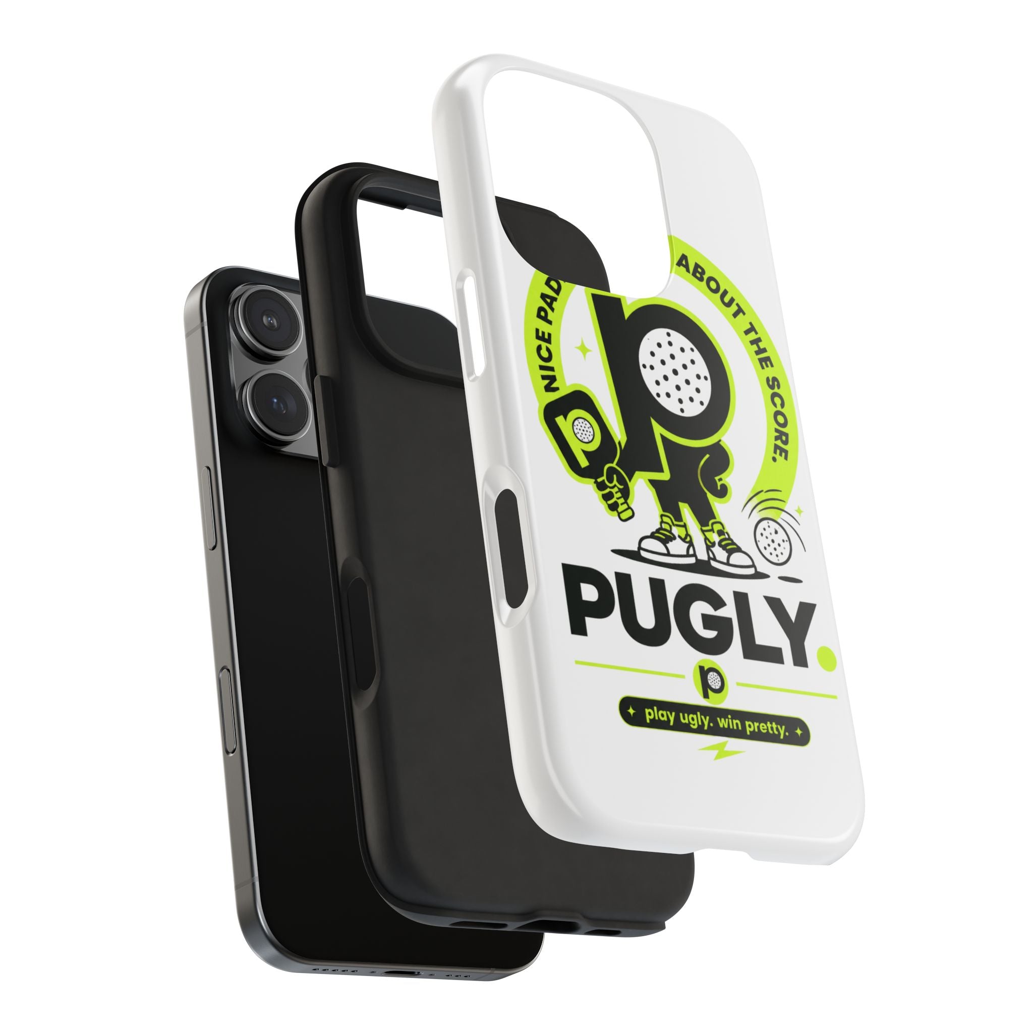 Pugly Pickleball Tough Phone Case — Neon Logo “Play Ugly, Win Pretty”