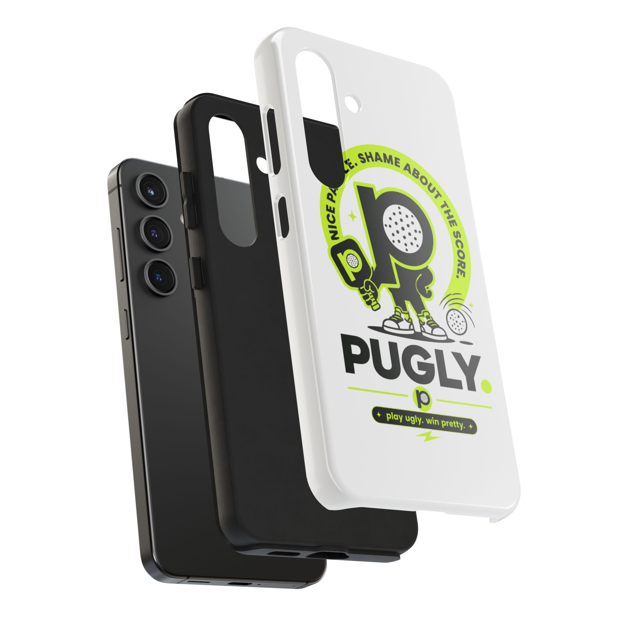 Pugly Pickleball Tough Phone Case — Neon Logo “Play Ugly, Win Pretty”