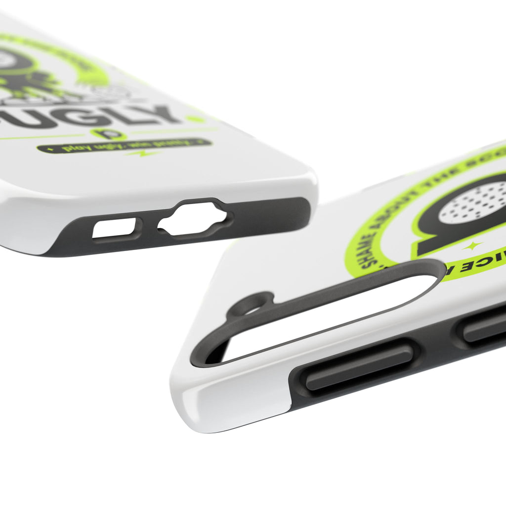 Pugly Pickleball Tough Phone Case — Neon Logo “Play Ugly, Win Pretty”