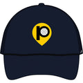 Golf Pin Logo Trucker Cap — Mesh Back Golf Hat with Yellow Pin Emblem